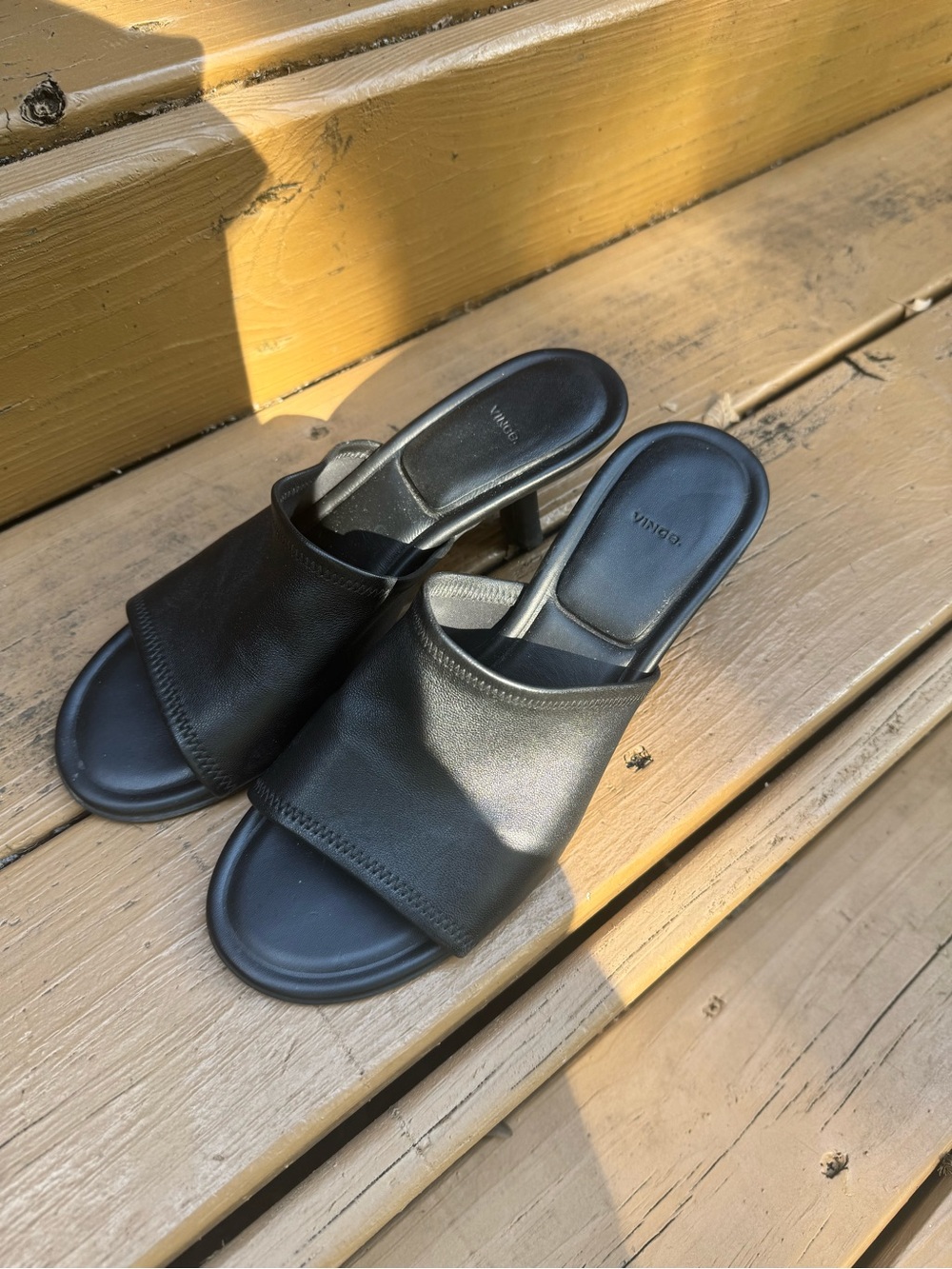 Vince Women's Black Slide Heel Sandals